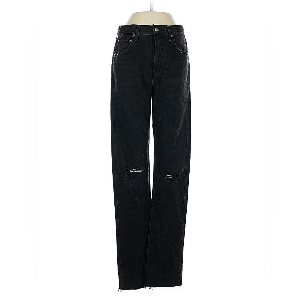 Agolde Cherie High Rise Straight Black Denim Jeans